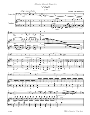 Sonata in A major op. 69 (Jubilee Edition) - Beethoven/Del Mar - Cello/Piano - Book
