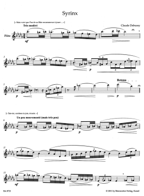 Syrinx - Debussy/Woodfull-Harris - Solo Flute - Sheet Music