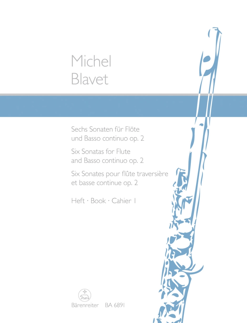 Six Sonatas op. 2/1-3, Volume 1 - Blavet/Kolneder - Flute/Basso Continuo - Book