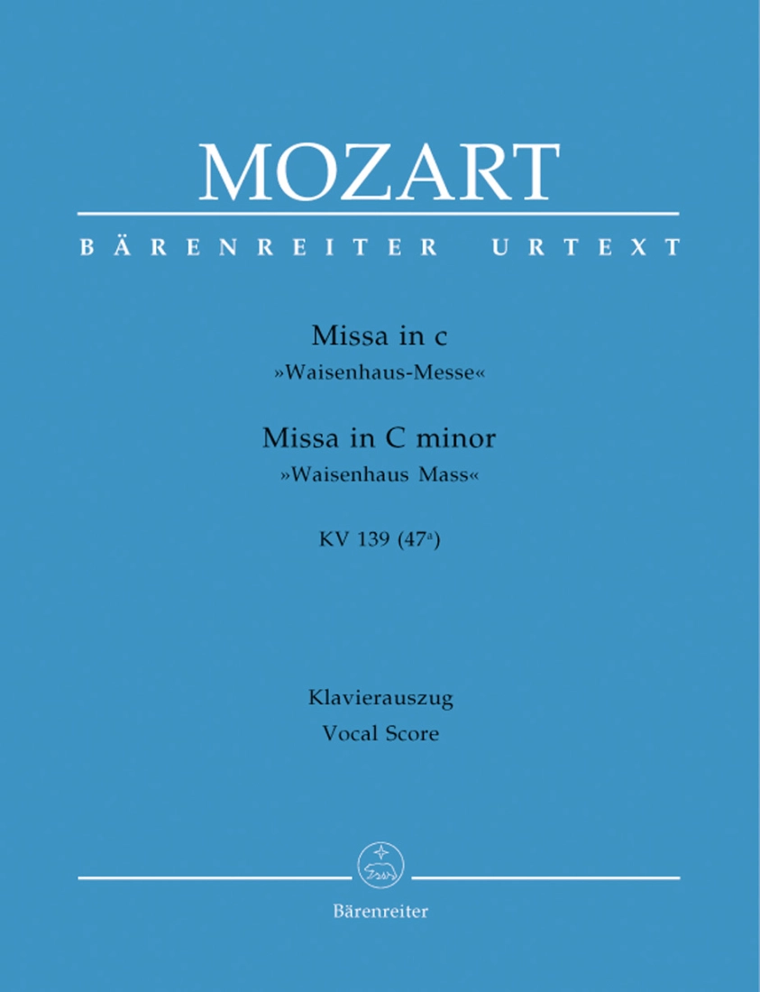 Missa in C minor K. 139 (47a) \'\'Waisenhaus Mass\'\' - Mozart/Senn - Vocal Score - Book