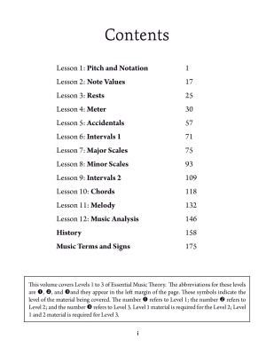 Essential Music Theory, Levels 1-3 - Sarnecki - Book