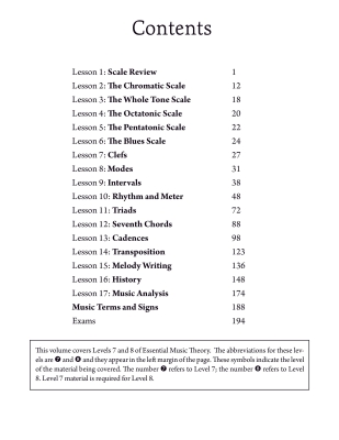 Essential Music Theory, Levels 7-8 - Sarnecki - Book