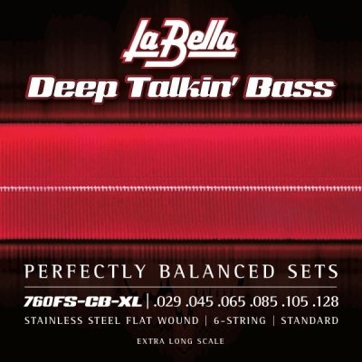 La Bella - 760FS-CB Flat Wound 6-string Bass Set - Extra Long Scale