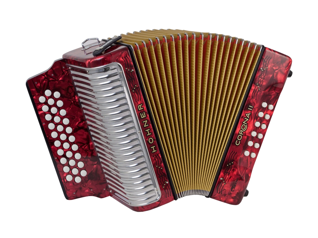 Corona II Classic Accordion, G/C/F - Red