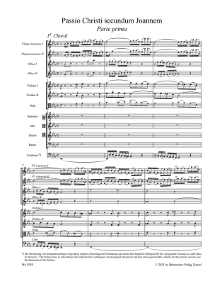 St. John Passion \'\'O Mensch, bewein\'\' BWV 245.2, Version II (1725) - Bach/Barwald - Full Score - Book