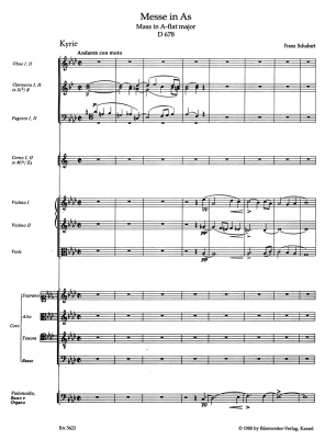 Mass in A-flat major, D 678 (Second version) - Schubert/Finke-Hecklinger - Full Score - Book