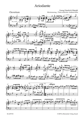 Ariodante HWV 33 - Handel/Burrows - Vocal Score - Book