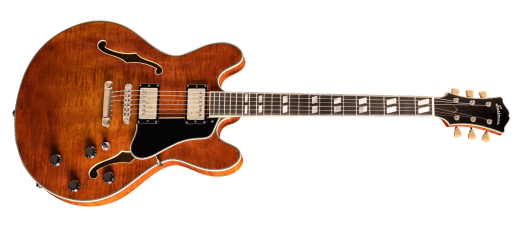 Eastman Guitars - T59/TV Thinline Electric Guitar with Hardshell Case - Amber with Truetone Vintage Gloss