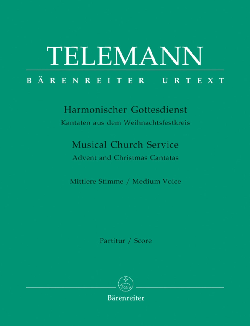 Musical Church Service (Advent and Christmas Cantatas) - Telemann/Fock/Poetzsch - Medium Voice/Solo Instrument/Basso Continuo - Score/Parts