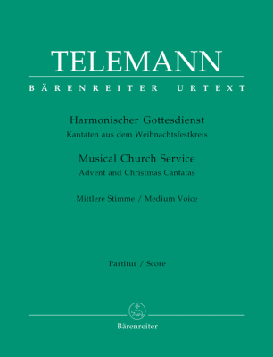 Baerenreiter Verlag - Musical Church Service (Advent and Christmas Cantatas) Telemann, Fock, Poetzsch Voix moyenne, instrument solo et basse continue Partition matresse et partitions individuelles