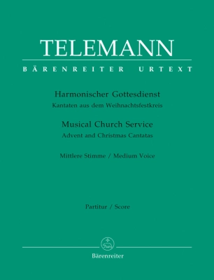 Baerenreiter Verlag - Musical Church Service (Advent and Christmas Cantatas) - Telemann/Fock/Poetzsch - Medium Voice/Solo Instrument/Basso Continuo - Score/Parts