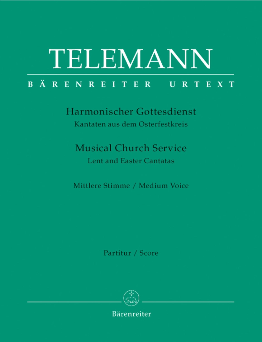 Musical Church Service (Lent and Easter Cantatas) - Telemann/Fock/Poetzsch - Medium Voice/Solo Instrument/Basso Continuo - Score/Parts