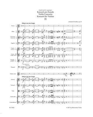 Concerto for Violin and Orchestra in A minor op. 53 - Dvorak/Cividini - Full Score - Book