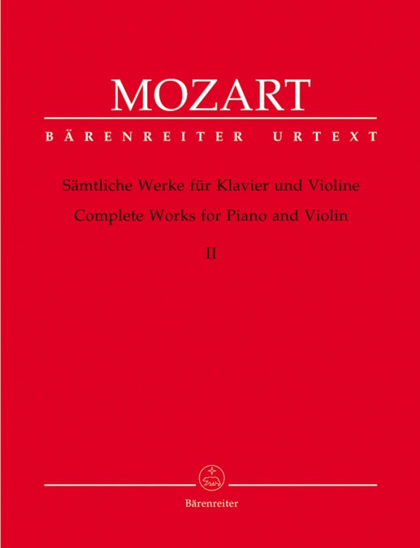 Complete Works for Violin and Piano, Volume II - Mozart/Reeser - Book