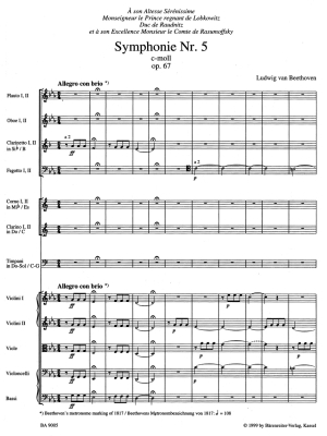 Symphony no. 5 in C minor op. 67 - Beethoven/Del Mar - Full Score - Book
