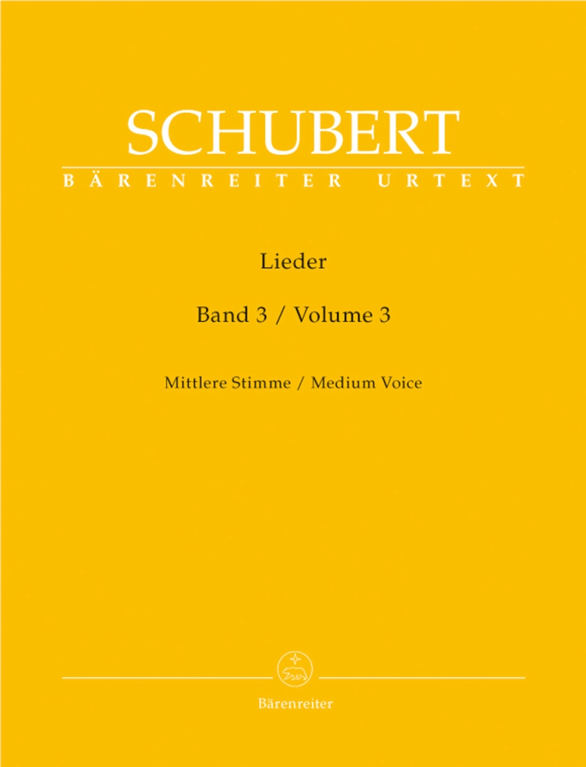 Lieder, Volume 3 - Schubert/Durr - Medium Voice/Piano - Book