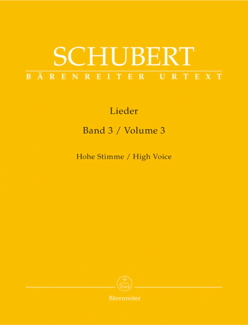 Lieder, Volume 3 - Schubert/Durr - High Voice/Piano - Book