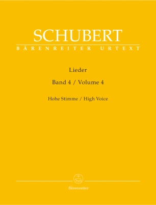 Baerenreiter Verlag - Lieder, Volume 4 - Schubert/Durr - High Voice/Piano - Book