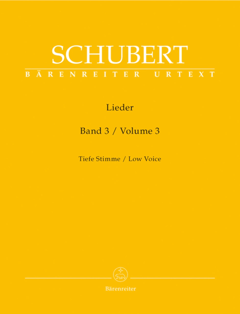 Lieder, Volume 3 - Schubert/Durr - Low Voice/Piano - Book