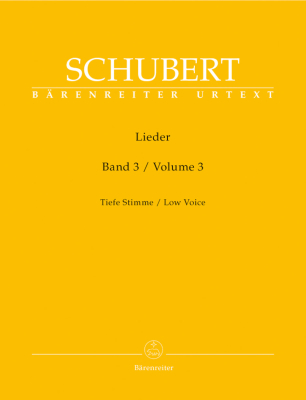 Baerenreiter Verlag - Lieder, Volume 3 - Schubert/Durr - Low Voice/Piano - Book