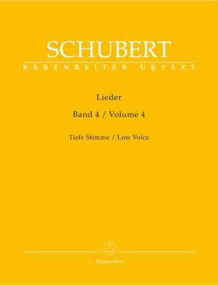 Baerenreiter Verlag - Lieder, Volume 4 - Schubert/Durr - Low Voice/Piano - Book