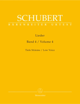 Baerenreiter Verlag - Lieder, Volume 4 - Schubert/Durr - Low Voice/Piano - Book