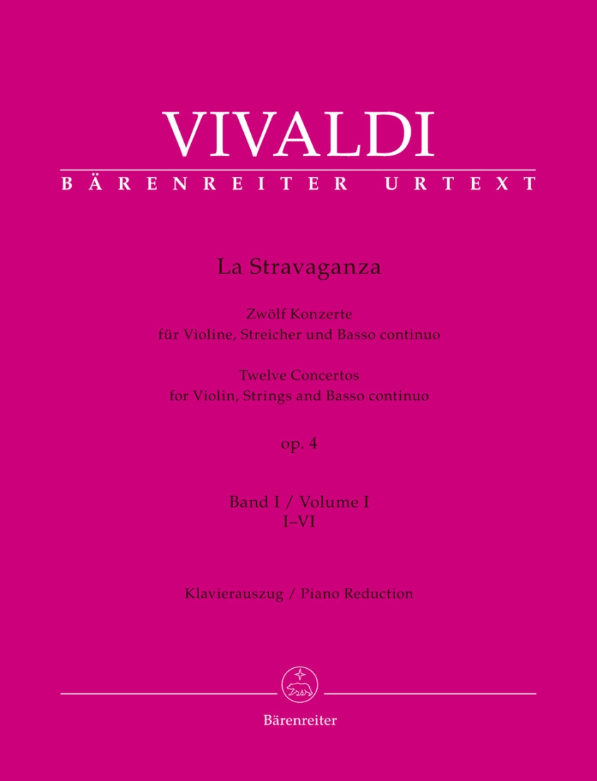 La Stravaganza op. 4 (Twelve Concertos for Violin, Strings and Basso continuo), Volume I: Concertos I-VI - Vivaldi/Schwemer - Violin/Piano - Book