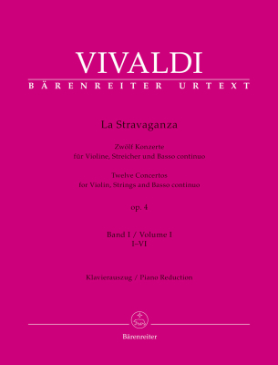 Baerenreiter Verlag - La Stravaganza op. 4 (Twelve Concertos for Violin, Strings and Basso continuo), Volume I: Concertos I-VI - Vivaldi/Schwemer - Violin/Piano - Book