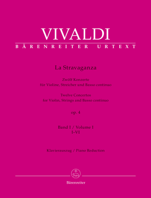 La Stravaganza op. 4 (Twelve Concertos for Violin, Strings and Basso continuo), Volume I: Concertos I-VI - Vivaldi/Schwemer - Violin/Piano - Book