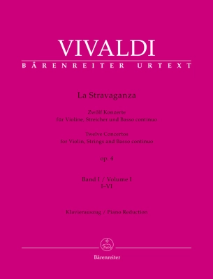 Baerenreiter Verlag - La Stravaganza op. 4 (Twelve Concertos for Violin, Strings and Basso continuo), Volume I: Concertos I-VI - Vivaldi/Schwemer - Violin/Piano - Book