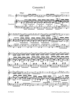 La Stravaganza op. 4 (Twelve Concertos for Violin, Strings and Basso continuo), Volume I: Concertos I-VI - Vivaldi/Schwemer - Violin/Piano - Book