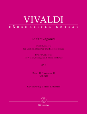 Baerenreiter Verlag - La Stravaganza op. 4 (Twelve Concertos for Violin, Strings and Basso continuo), Volume II: Concertos VII-XII - Vivaldi/Schwemer - Violin/Piano - Book
