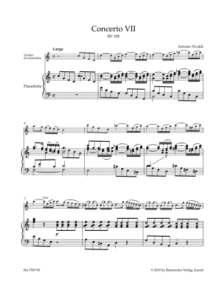 La Stravaganza op. 4 (Twelve Concertos for Violin, Strings and Basso continuo), Volume II: Concertos VII-XII - Vivaldi/Schwemer - Violin/Piano - Book