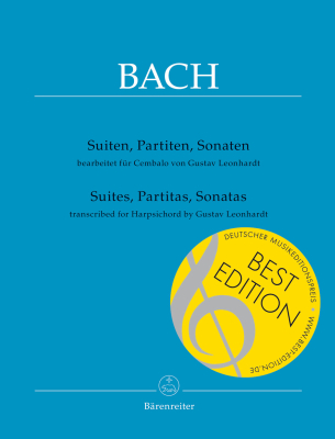 Baerenreiter Verlag - Suites, Partitas, Sonatas (Transcribed for harpsichord) - Bach/Leonhardt/Henstra - Piano - Book