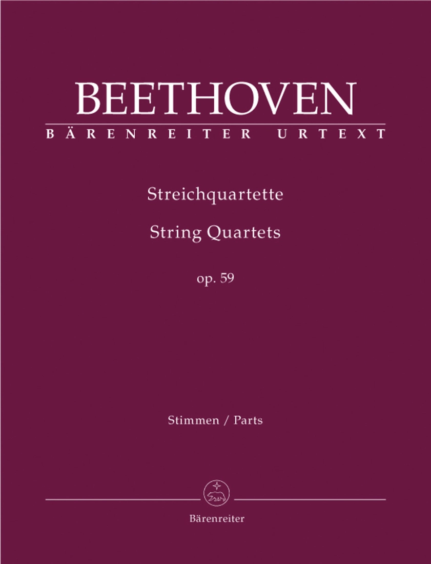 String Quartets op. 59 - Beethoven/Del Mar - 2 Violins/Viola/Cello - Parts Set