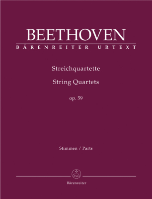 Baerenreiter Verlag - Quatuors  cordes, opus59 Beethoven, Del Mar 2 violons, alto, violoncelle Ensemble complet de partitions
