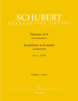 Baerenreiter Verlag - Symphony no. 7 in B minor D 759 Unfinished - Schubert/Aderhold - Full Score - Book