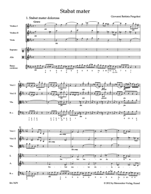Stabat Mater - Pergolesi/Bruno/Ritchie - Full Score - Book