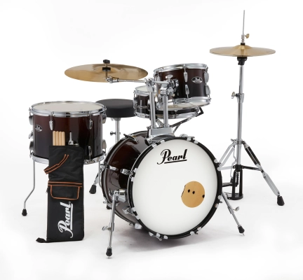 Roadshow Complete Drum Kit (18,10,14,SD) with Hardware and Cymbals - Garnet Red