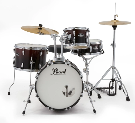 Roadshow Complete Drum Kit (18,10,14,SD) with Hardware and Cymbals - Garnet Red