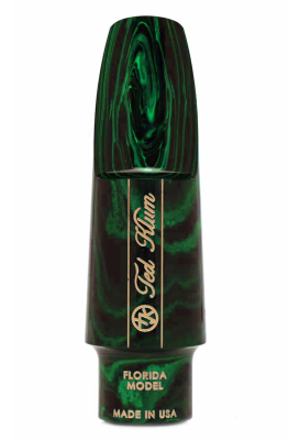 Florida Model Hard Rubber Tenor Saxophone Mouthpiece, Size 7 - Green/Black Marbled