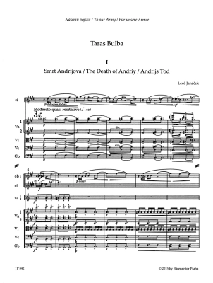 Taras Bulba (Rhapsody for Orchestra) - Janacek/Hanus/Burghauser - Study Score - Book