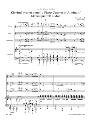 Piano Quartet in A minor op. 1 - Suk/Nouza - Violin/Viola/Cello/Piano - Score/Parts