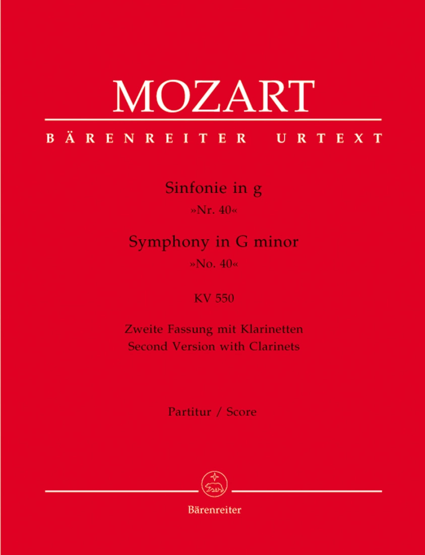 Symphony no. 40 in G minor K. 550 (Second version with clarinets) - Mozart/Landon - Full Score - Book