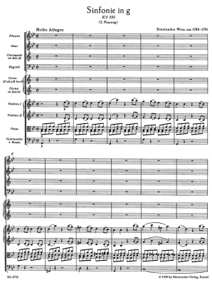 Symphony no. 40 in G minor K. 550 (Second version with clarinets) - Mozart/Landon - Full Score - Book