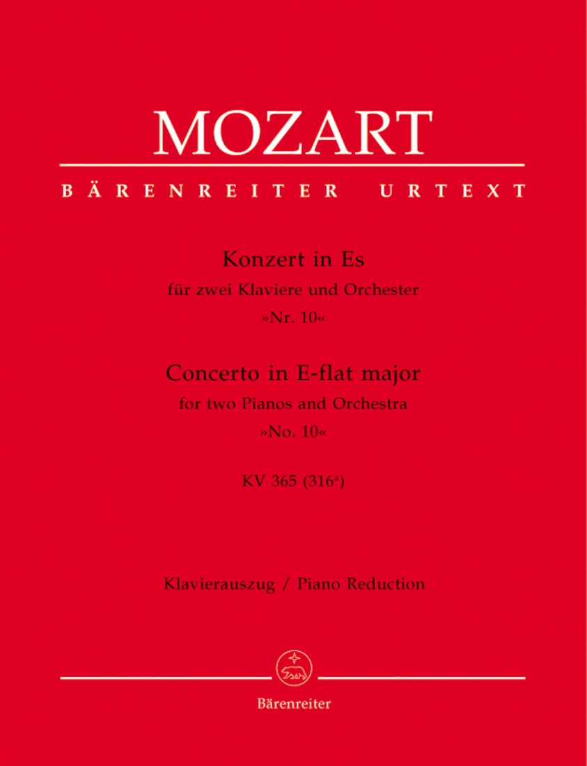 Concerto no. 10 in E-flat major K. 365 (316a) - Mozart - 2 Pianos (2 Pianos, 4 Hands)/Piano Reduction - Book