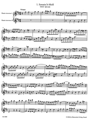 Nine Sonatas TWV 40:141-149 (First Edition) - Telemann/Reipsch - 2 Flutes without Figured Bass - Book