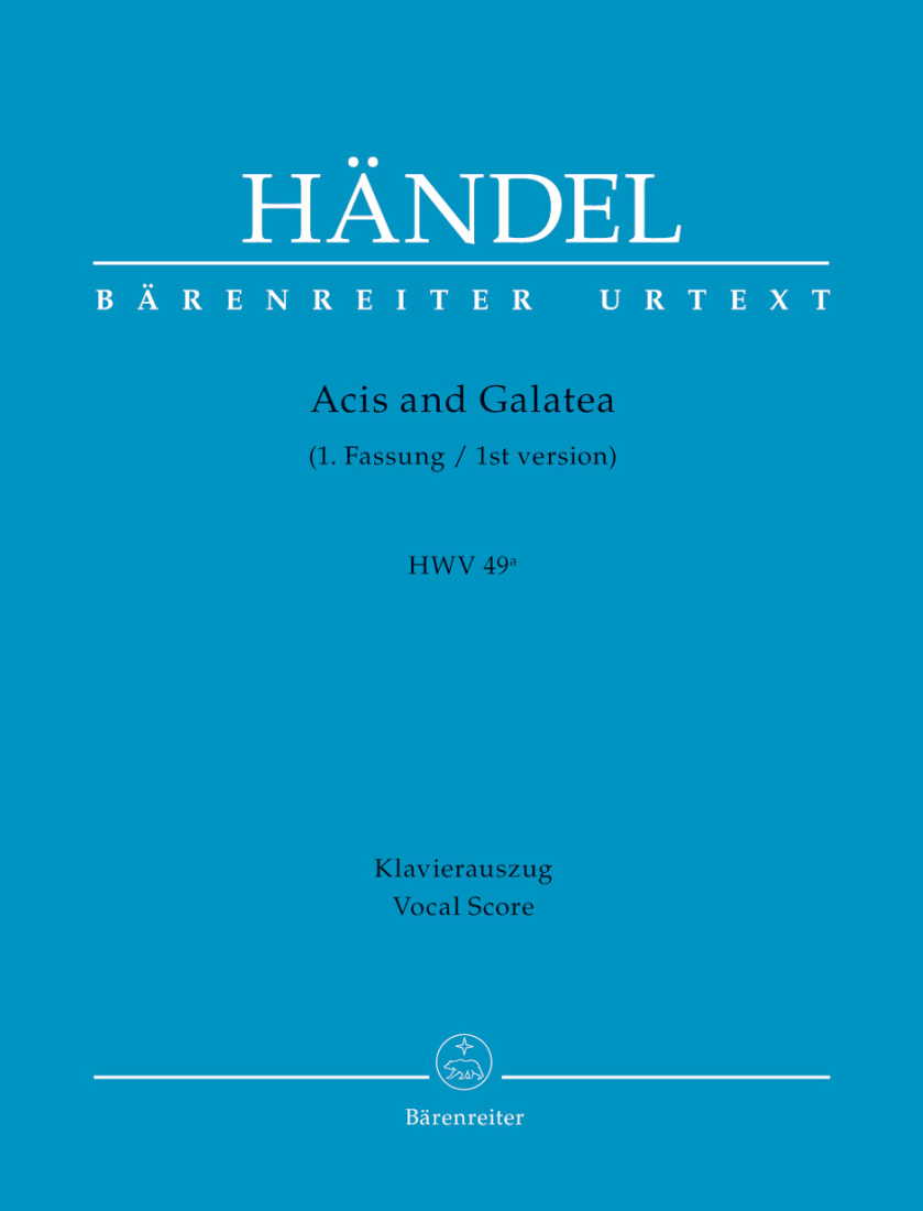 Acis and Galatea HWV 49a (First version) - Handel/Windszus - Vocal Score - Book