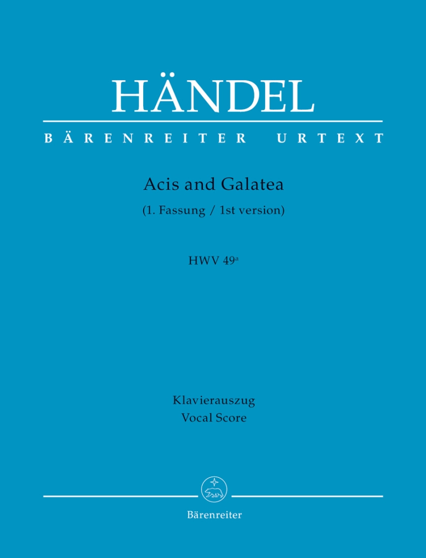 Acis and Galatea HWV 49a (First version) - Handel/Windszus - Vocal Score - Book