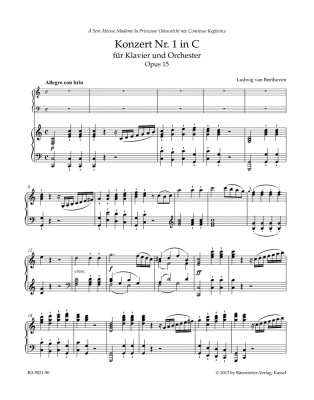 Concerto no. 1 in C major op. 15 - Beethoven/Del Mar - Piano/Piano Reduction (2 Pianos, 4 Hands) - Parts
